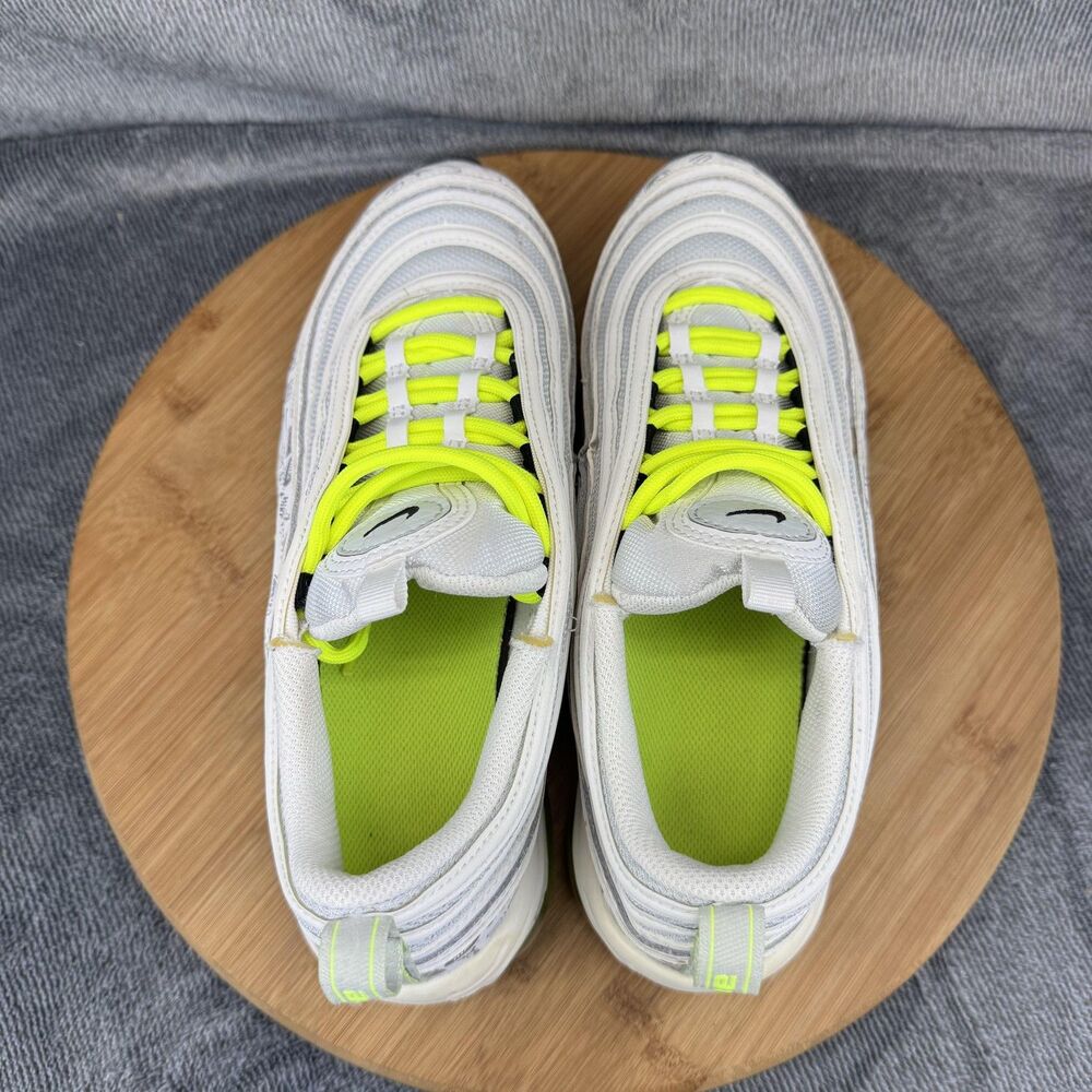 Nike Air Max 97 Shoes Youth Size 7Y White Volt Logo Print GS 921522-108 Running - Picture 5 of 10